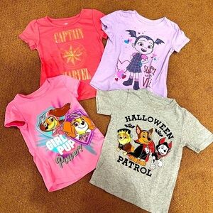 Bundle of 4 Girls Short Sleeve Tees Size 3T Paw Patrol